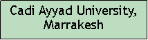 Zone de Texte: Cadi Ayyad University, Marrakesh